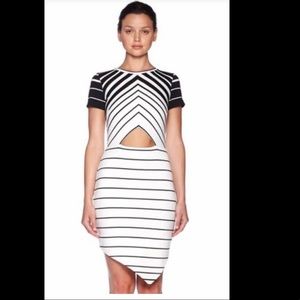 Bec&Bridge black and white stripped dress